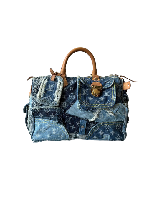 Louis Vuitton Denim Patchwork Speedy 30