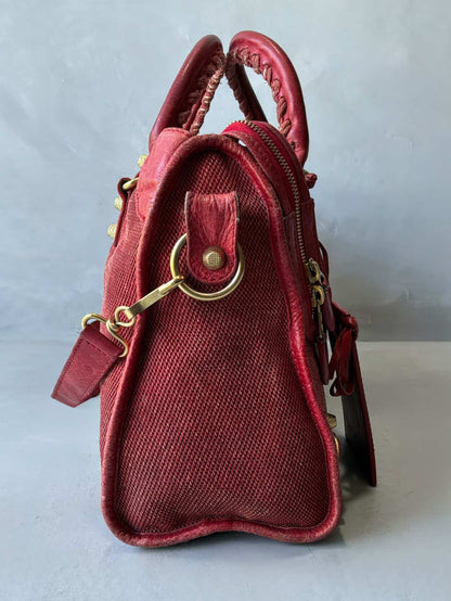 Balenciaga Classic City Mesh Red Bag