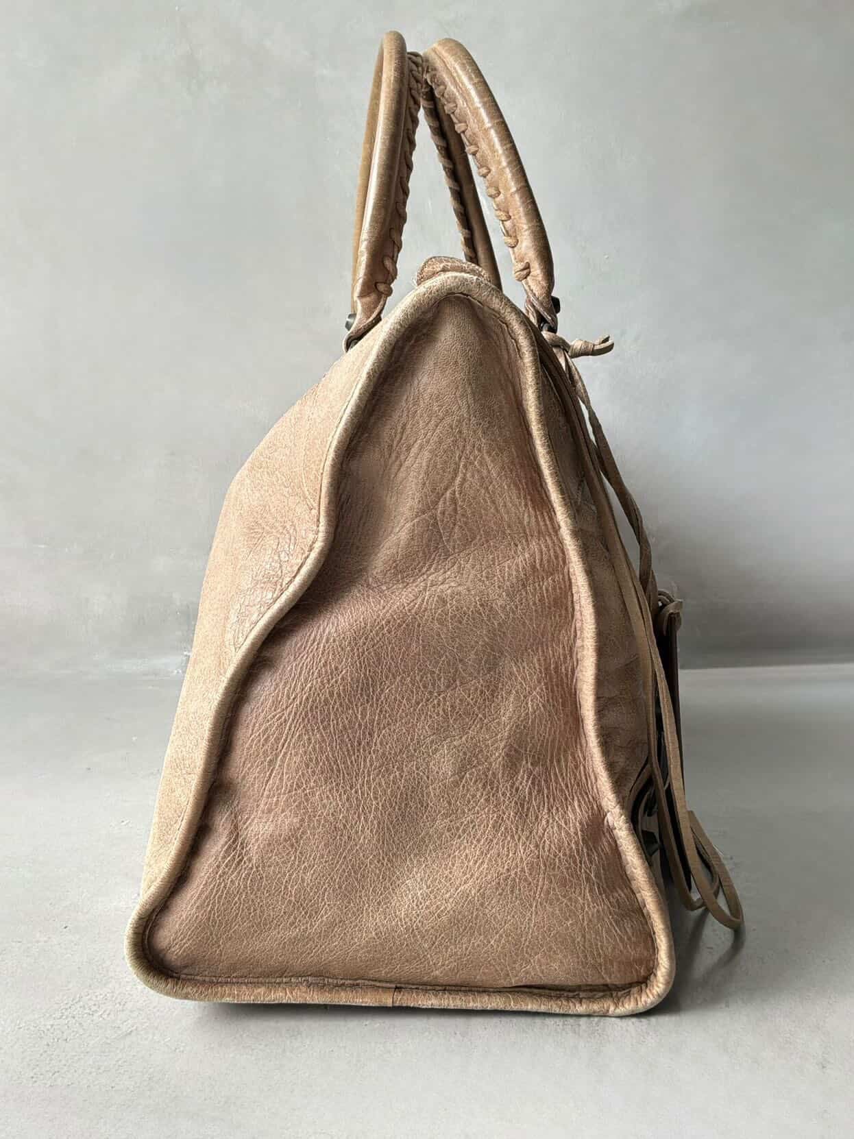 Balenciaga City Work Light Brown Lambskin Bag