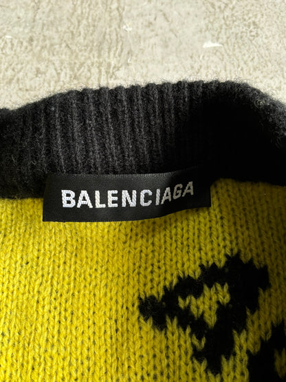 Balenciaga All Over Print Knit Crewneck