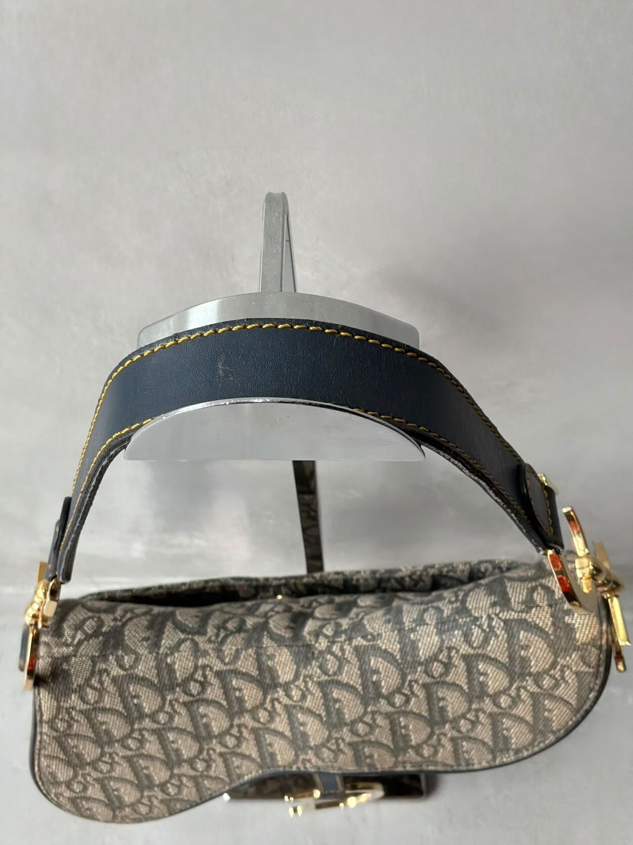 Dior Denim Monogram Saddle Bag