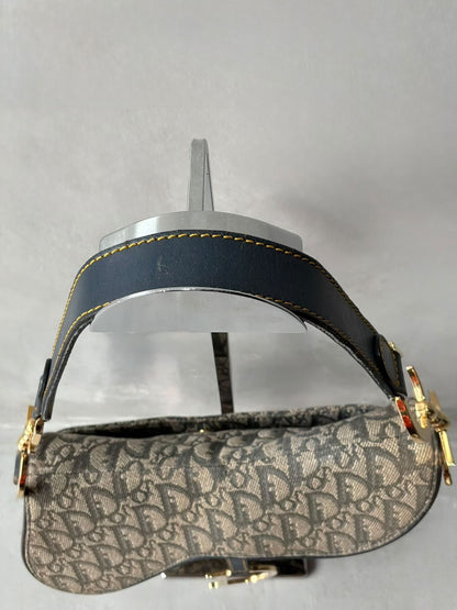Dior Denim Monogram Saddle Bag