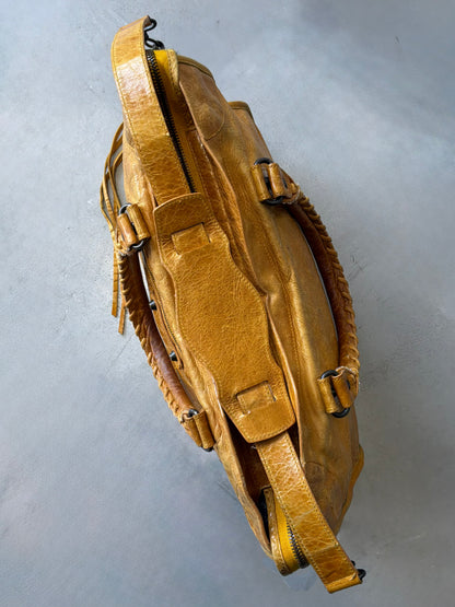 Balenciaga Classic City Yellow on Brass Lambskin Bag
