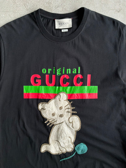 Gucci Cat Script Black Tee