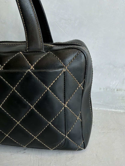 2002 Chanel Quilted Lambskin Boston Bag