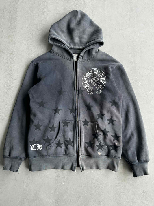 Vintage Chrome Hearts Scroll And Stars Thermal Hoodie