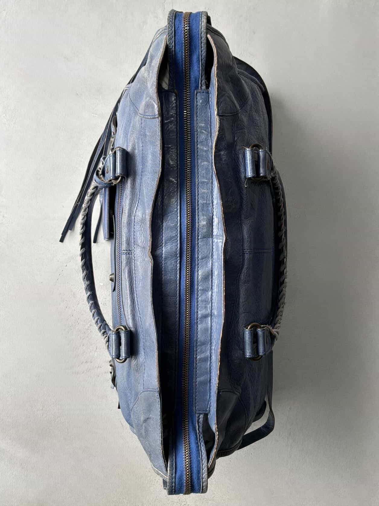 Balenciaga City Part Time Navy Lambskin Bag