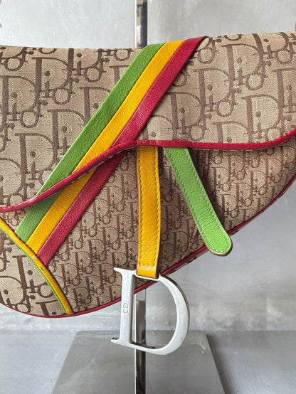 Dior John Galliano Rasta Saddle Bag