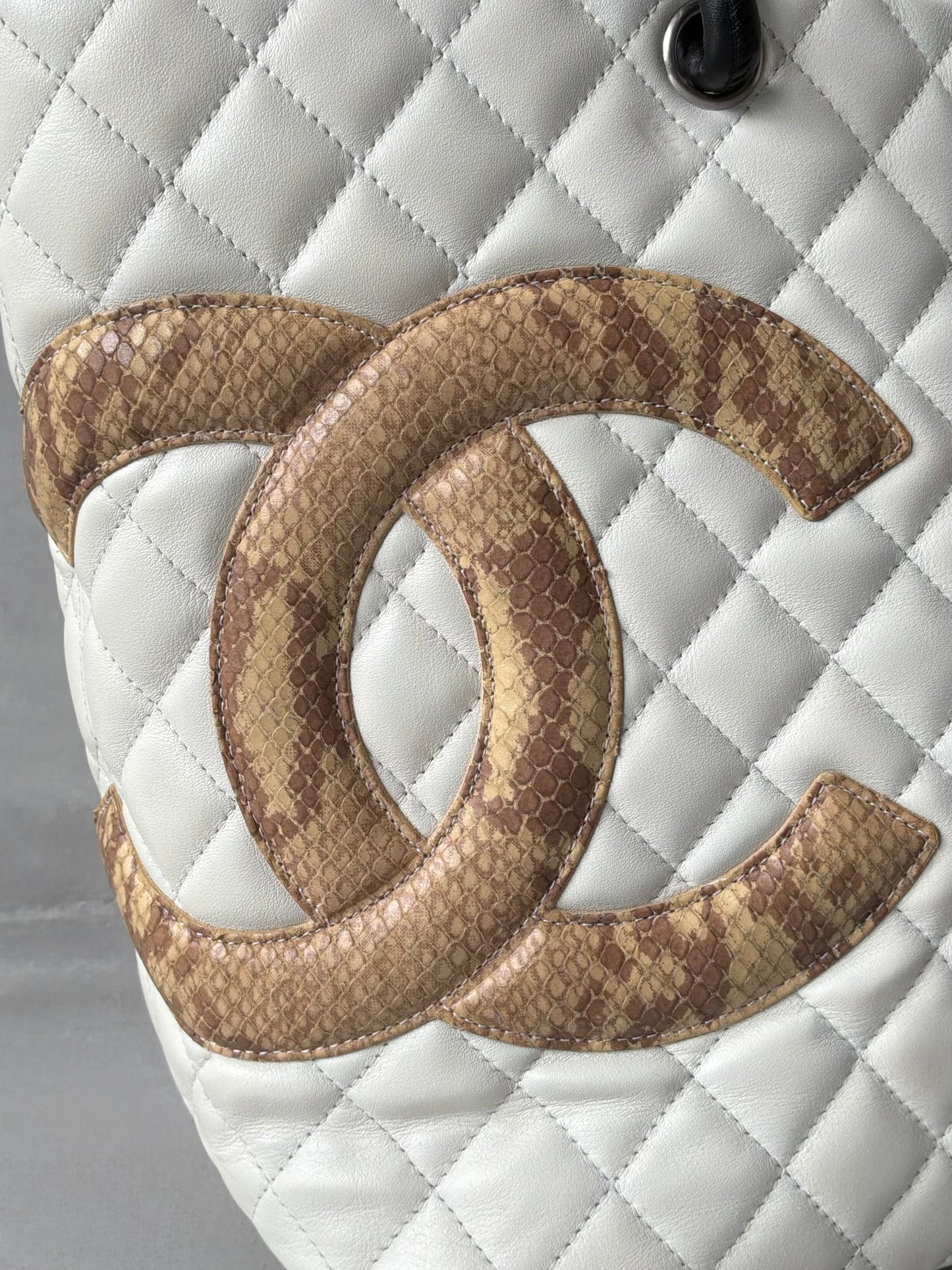 Chanel Cambon Ligne Phyton CC Tote Bag