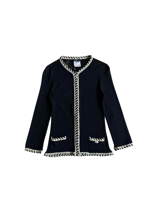 Chanel Zip Up Cardigan