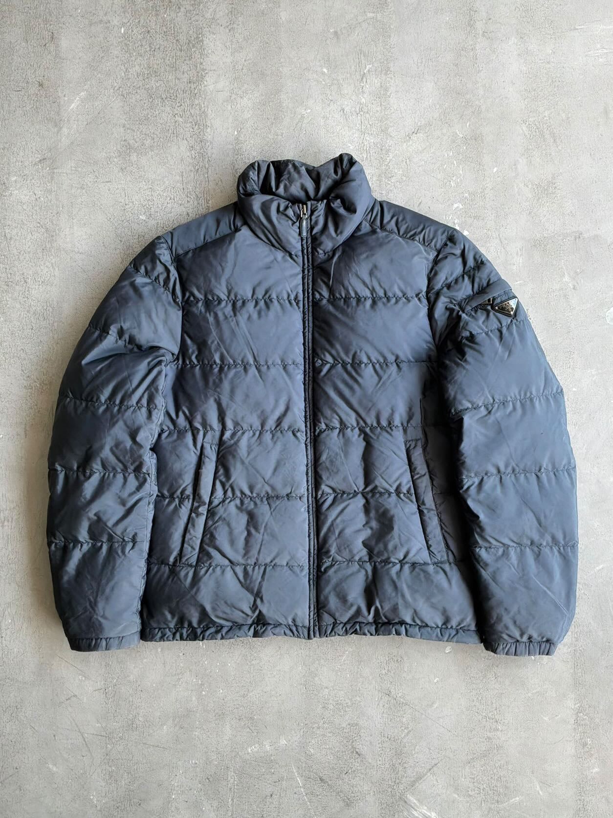 Prada Emblem Sleeve Puffer Jacket