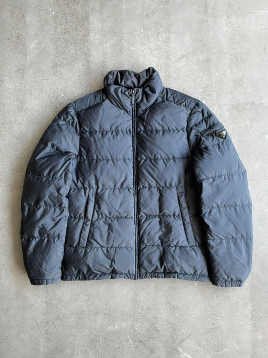 Prada Emblem Sleeve Puffer Jacket