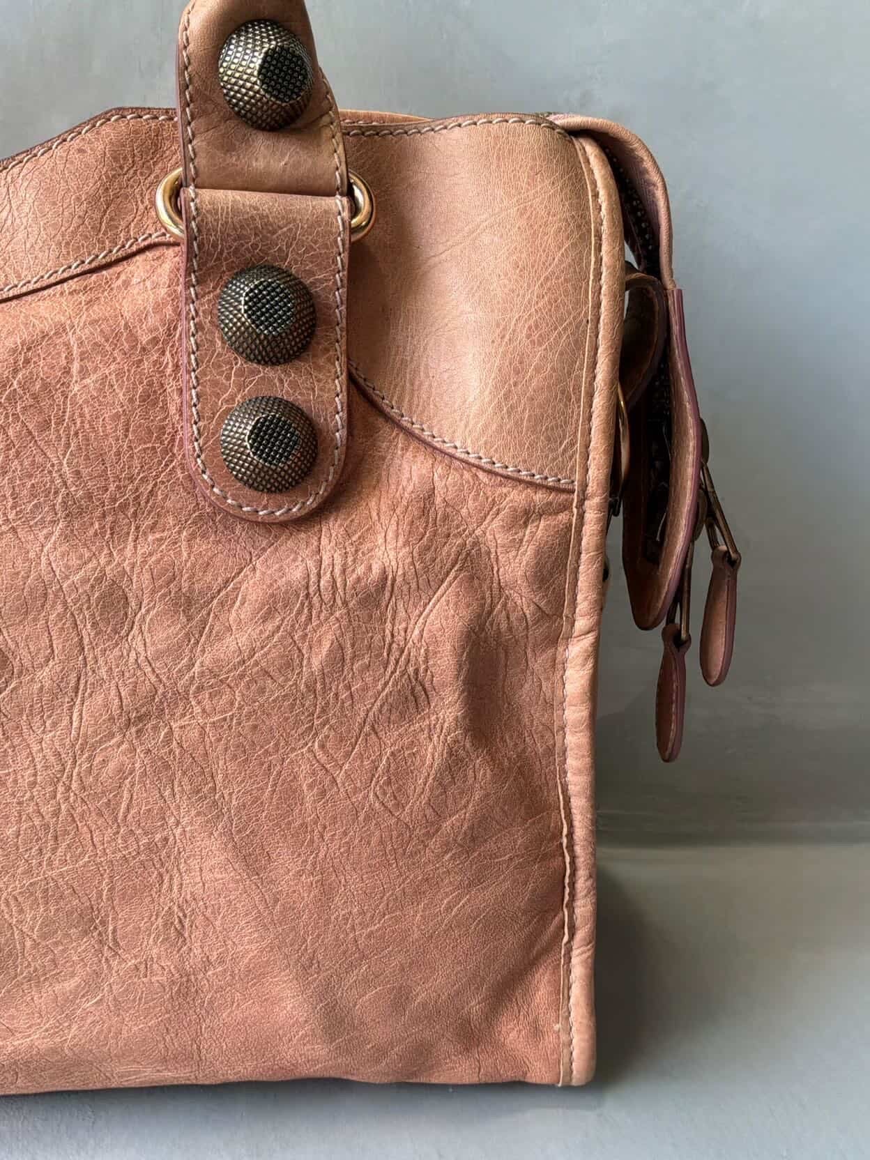 Balenciaga City Classic Giant 21 Salmon Pink Lambskin Bag