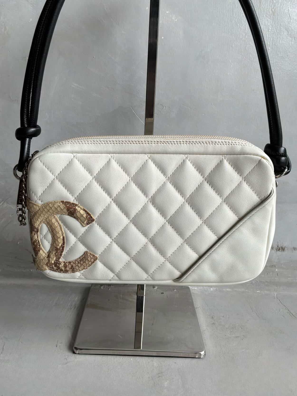 Chanel Ligne Cambon Snakeskin CC Pochette Bag
