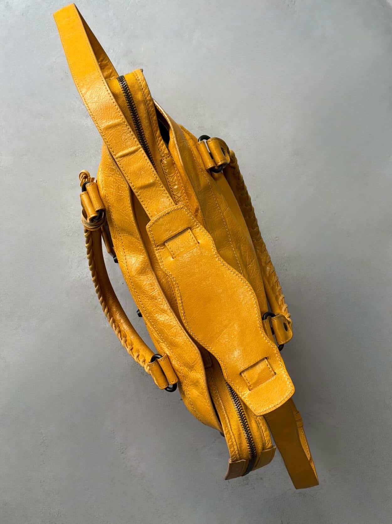 Balenciaga City Town Yellow Crossbody Lambskin Bag