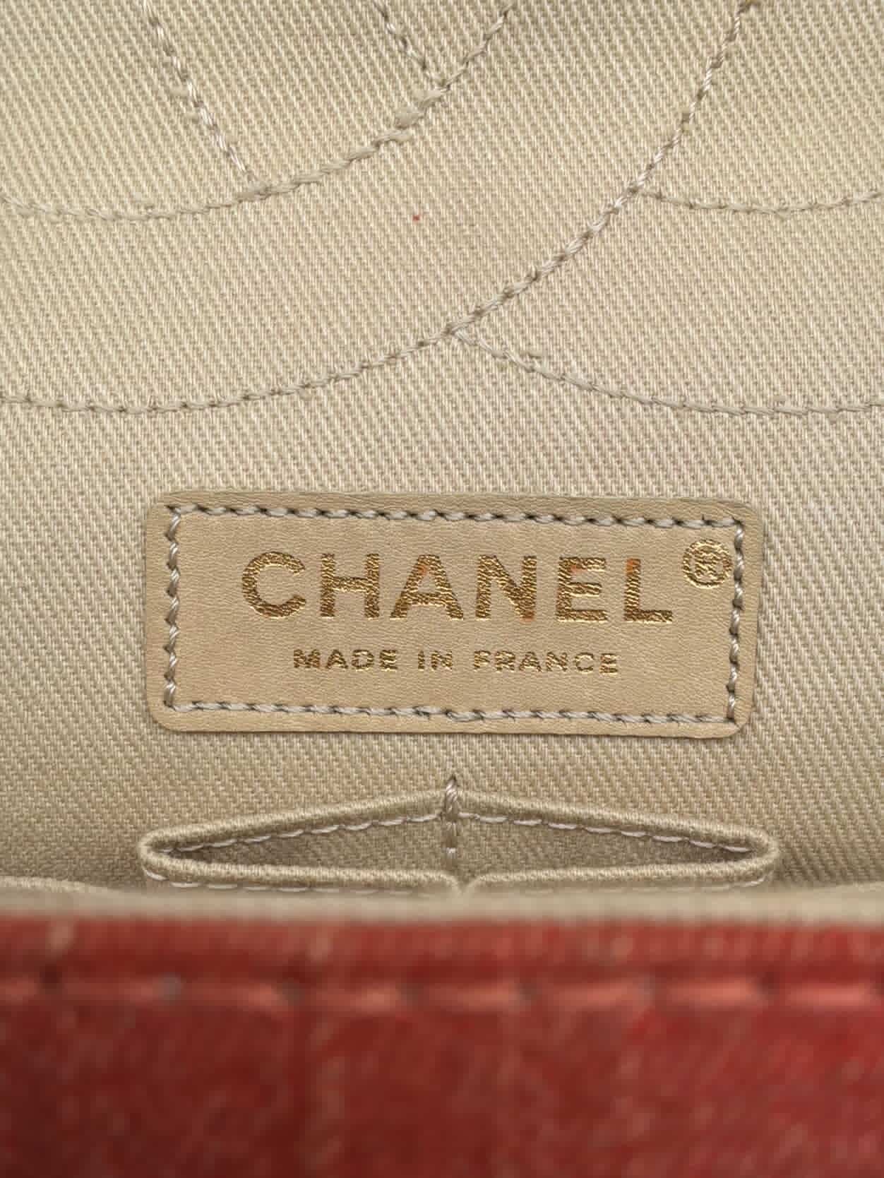 Chanel 2.55 Reissue Tricolor Denim Maxi Double Flap Shoulder Bag