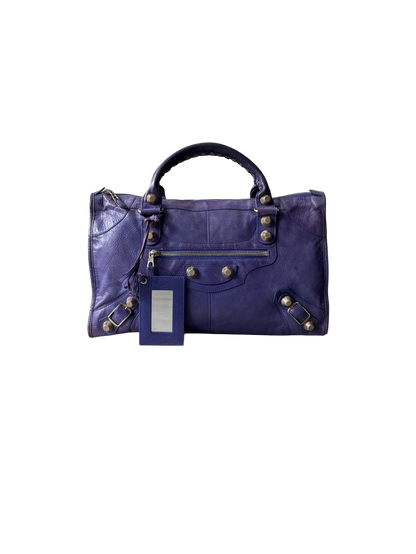 Balenciaga Work Giant 21 Purple Lambskin Bag