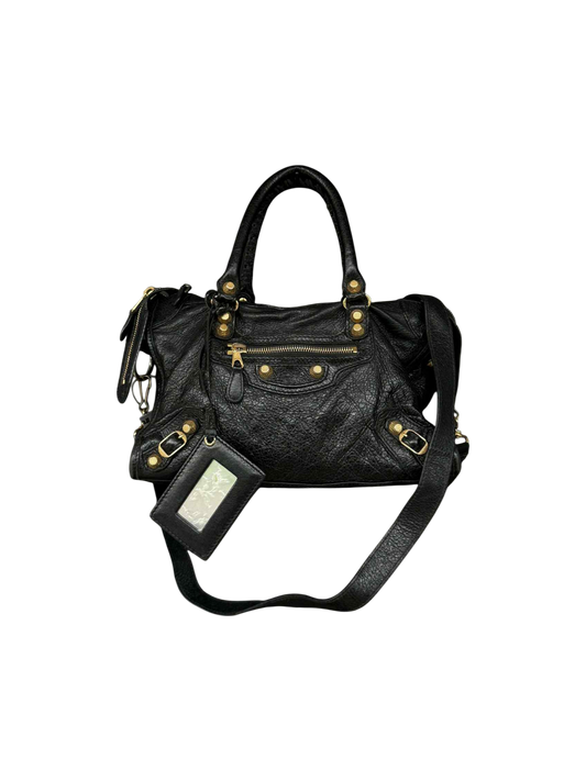 Balenciaga Mini City Black Gold Shoulder Bag