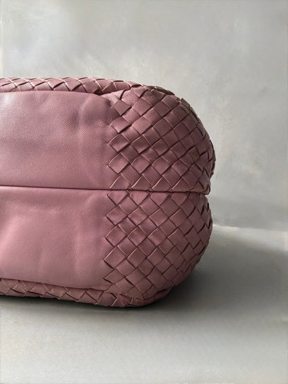 Bottega Veneta Pink Campana Intrecciato Hobo Bag