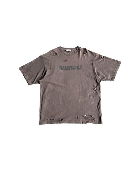 Balenciaga Script Distressed Tee