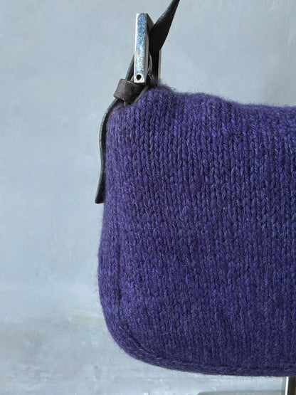 Fendi Wool Knit Wood Baguette Bag