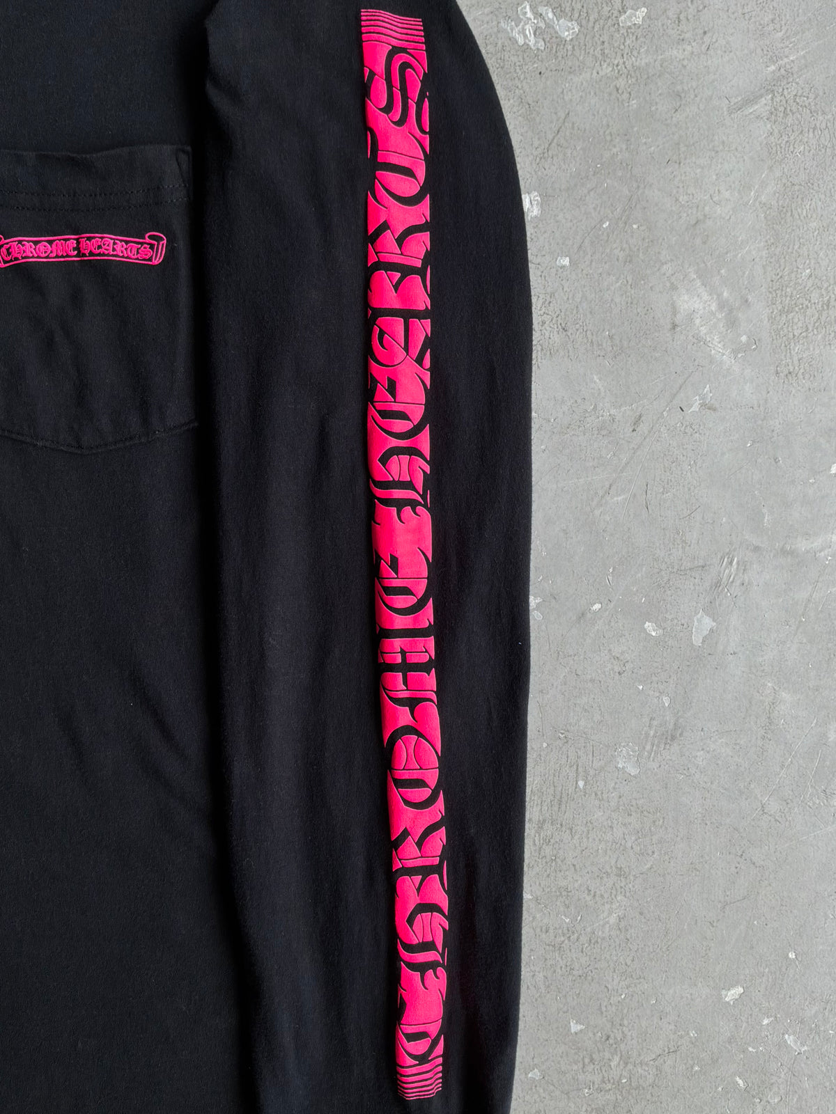 Chrome Hearts Pink Vertical Script Longsleeves