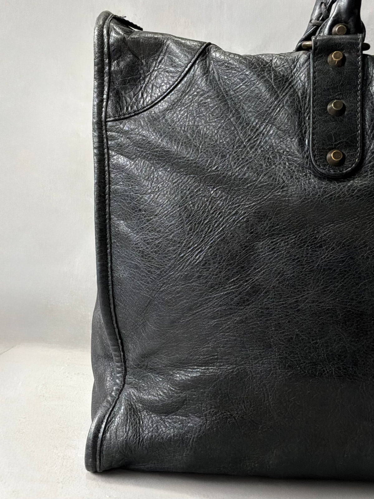 Balenciaga XL Weekender Black on Brass Lambskin Bag