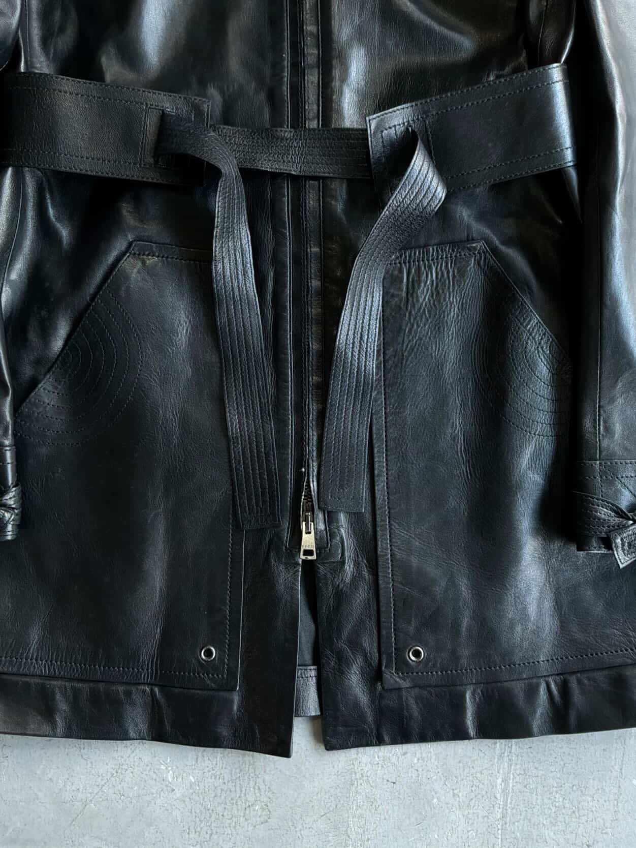 90’s Gucci Tom Ford Era Belted Trench Leather Jacket