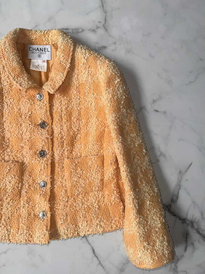1996 Chanel Orange Tweed Blazer