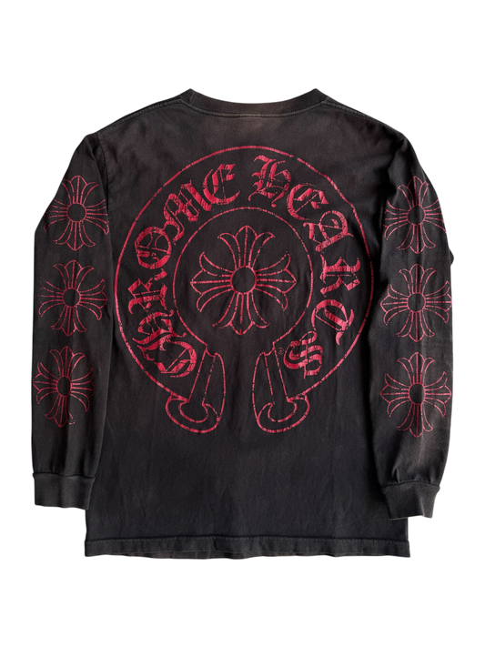 Vintage Chrome Hearts ‘Cracked’ Horseshoe Longsleeves