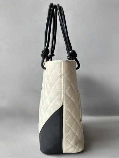 Chanel Cambon Ligne White & Black Small Tote Bag
