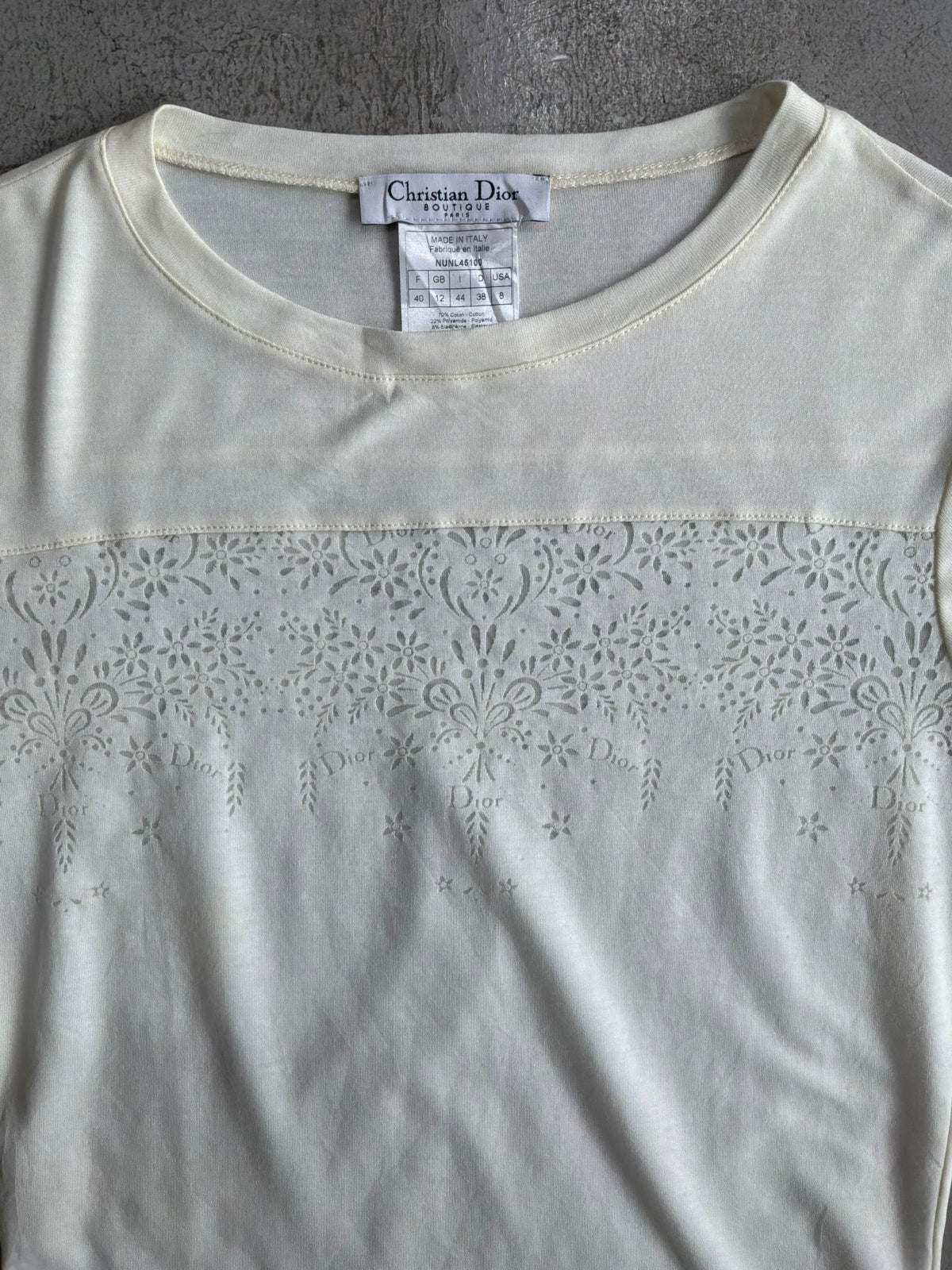 Dior John Galliano Era White Mesh Top