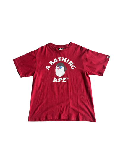 Bape Pirate College Design Red Shirt
