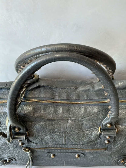 Balenciaga City Part Time Dark Gray Lambskin Bag