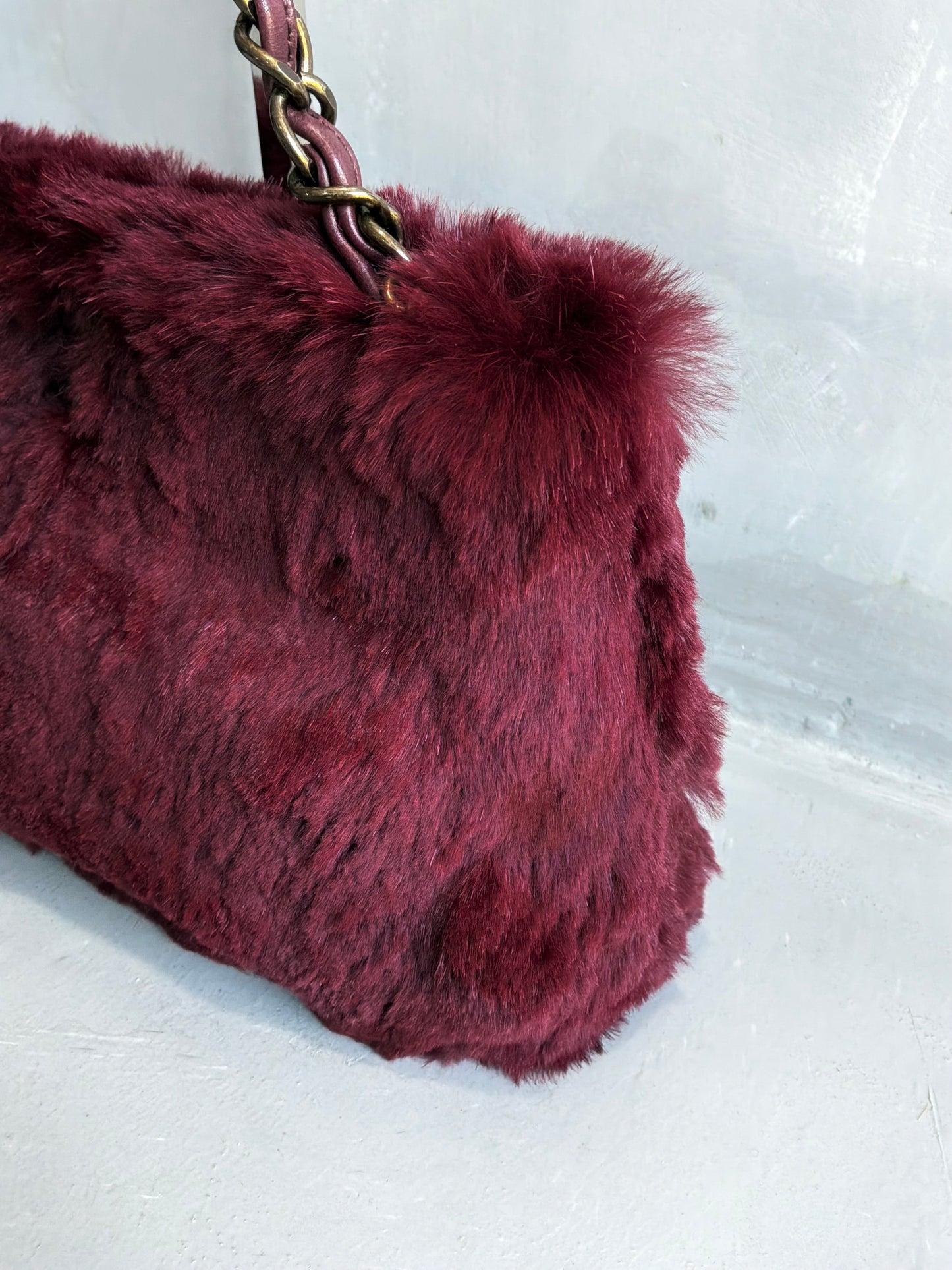 Chanel Vintage Rabbit Fur Shoulder Bag