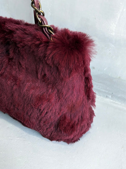 Chanel Vintage Rabbit Fur Shoulder Bag
