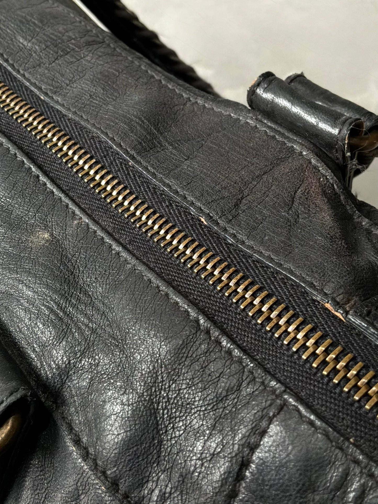 Balenciaga Work Black on Brass Lambskin Bag