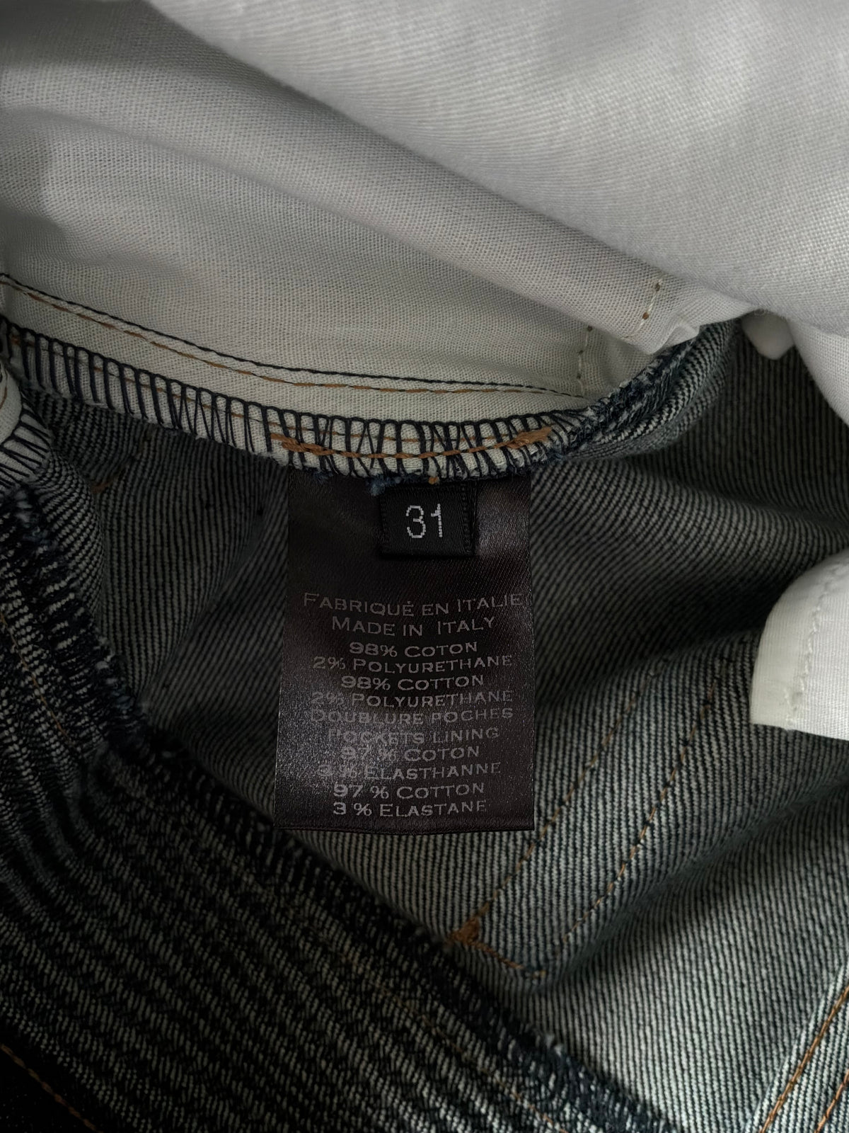 Balmain Homme Curved Cut Blue Denim Biker Jeans