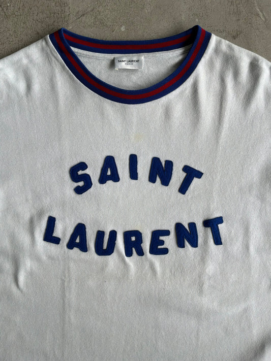 Saint Laurent Paris Embroidered Logo Tee