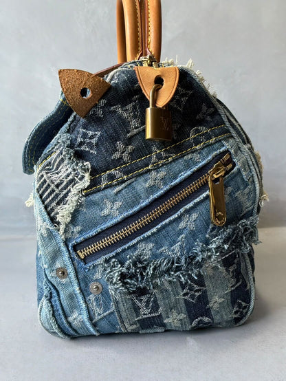 Louis Vuitton Denim Patchwork Speedy 30