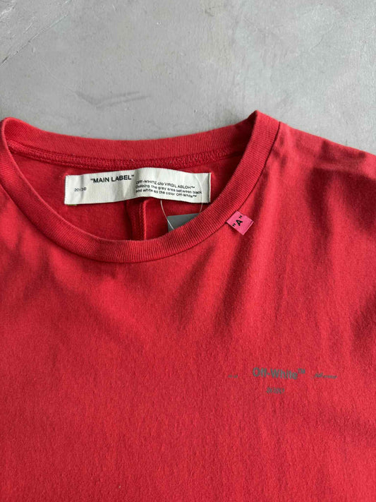 Off White Red Unfinished Arrow T shirt