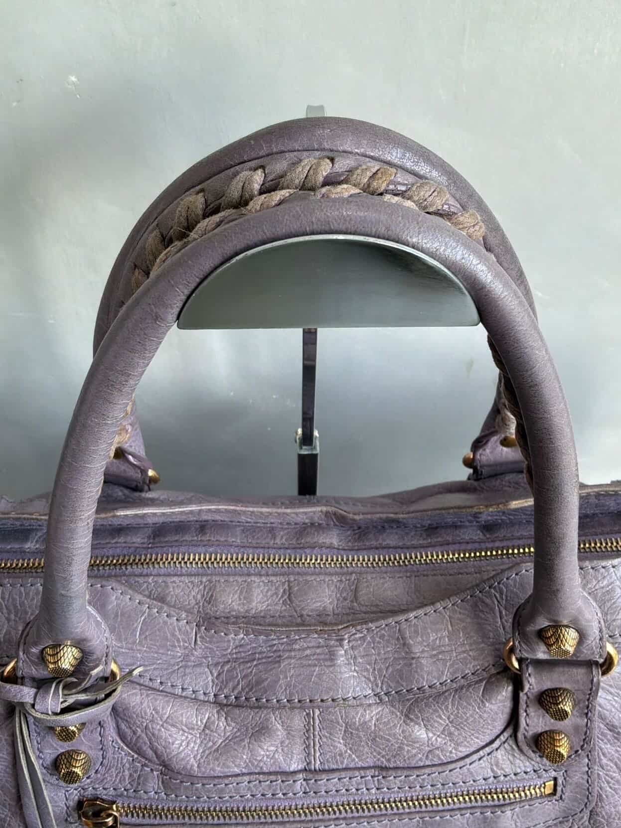 Balenciaga City ‘Part Time’ Purple Lambskin Shoulder Bag