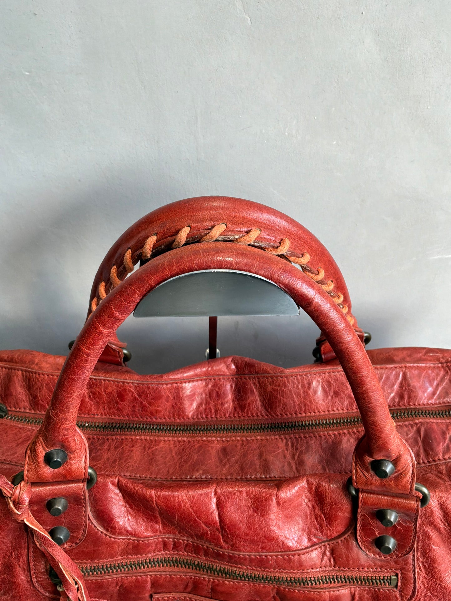 Balenciaga City Twiggy Brown/Orange Brass Hardware