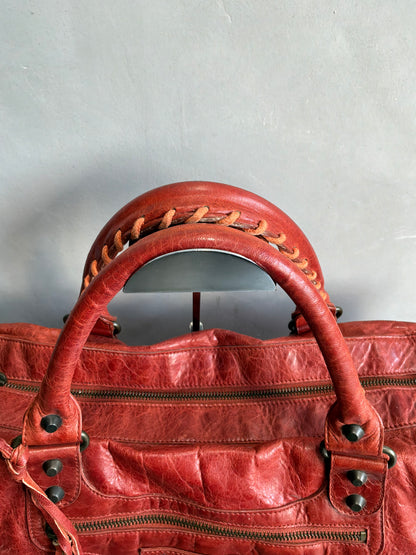 Balenciaga City Twiggy Brown/Orange Brass Hardware
