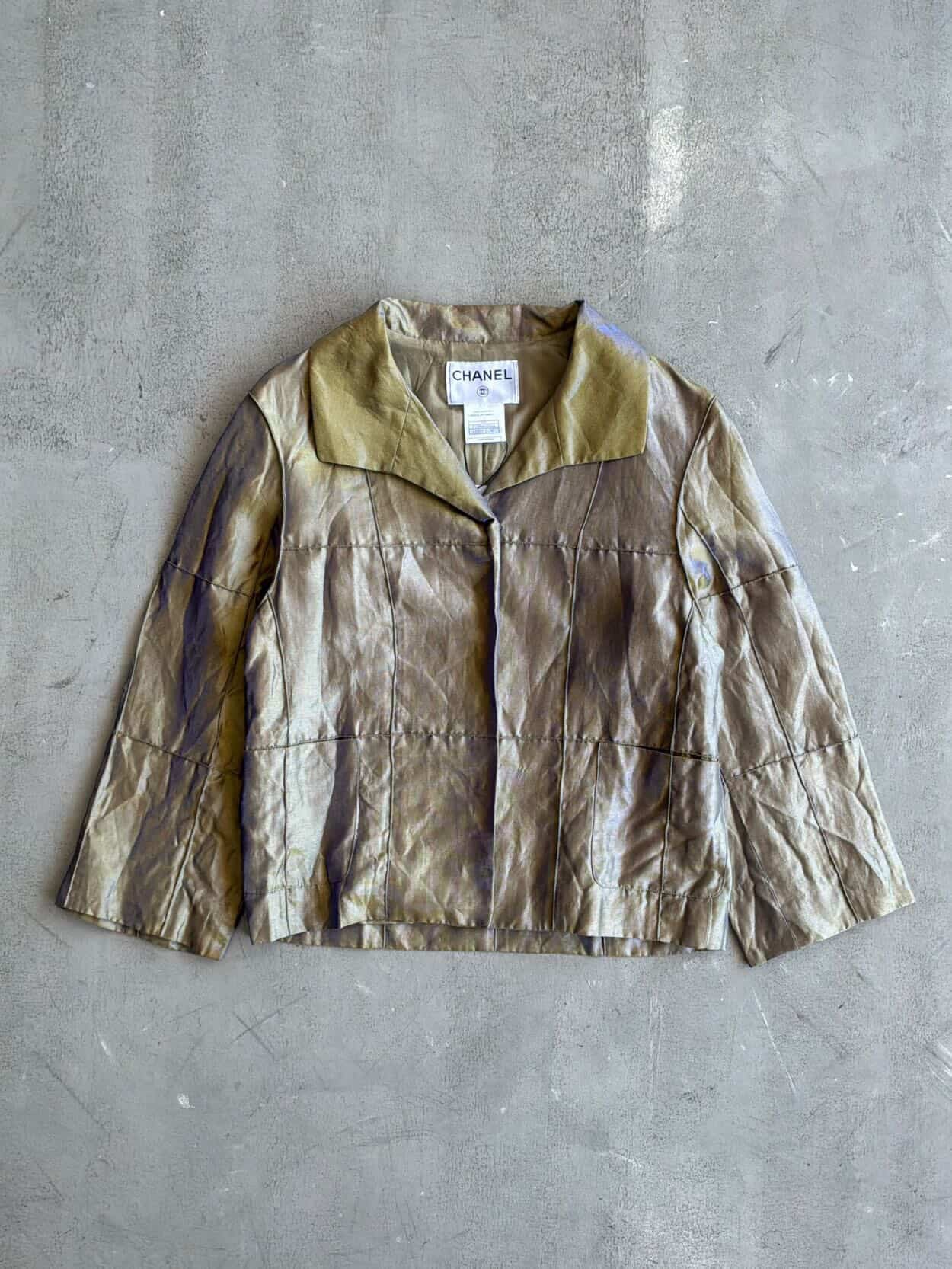 1999 Chanel Silk Nylon Metallic Blazer