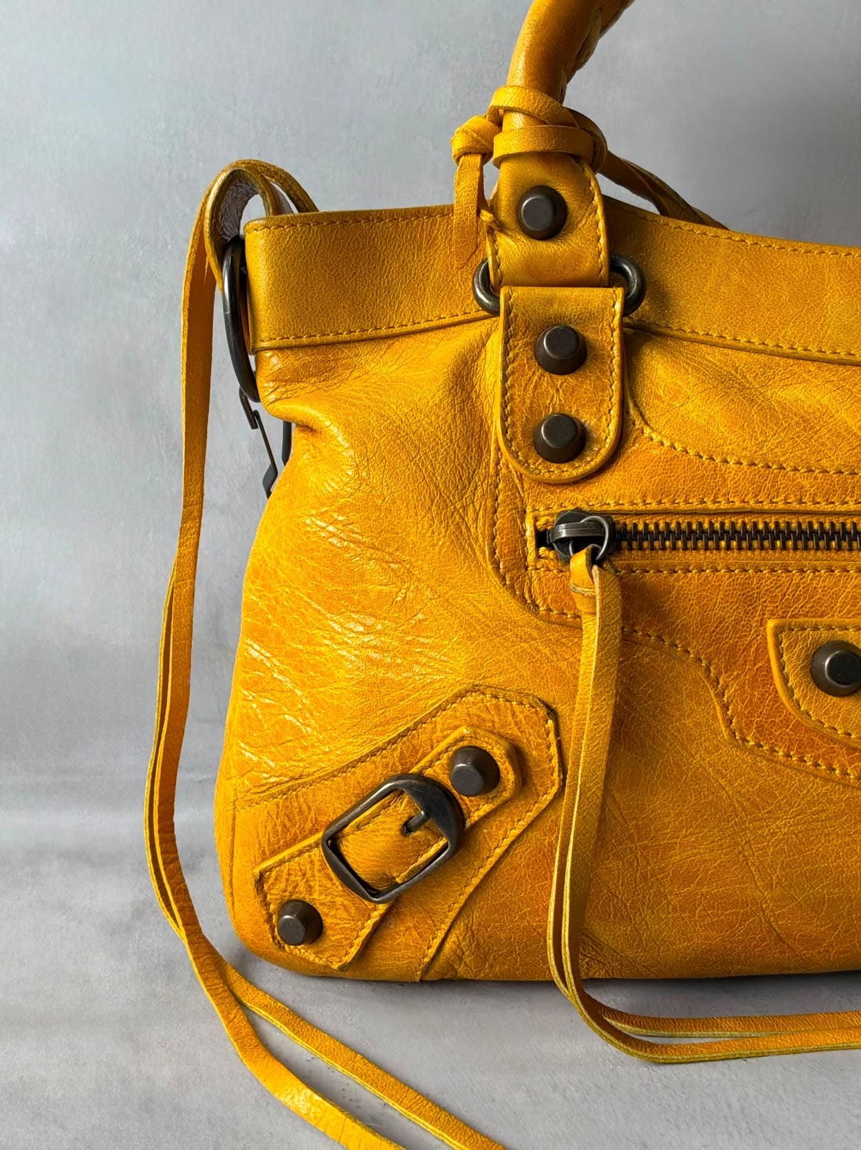 Balenciaga Le First Mustard Lambskin Bag