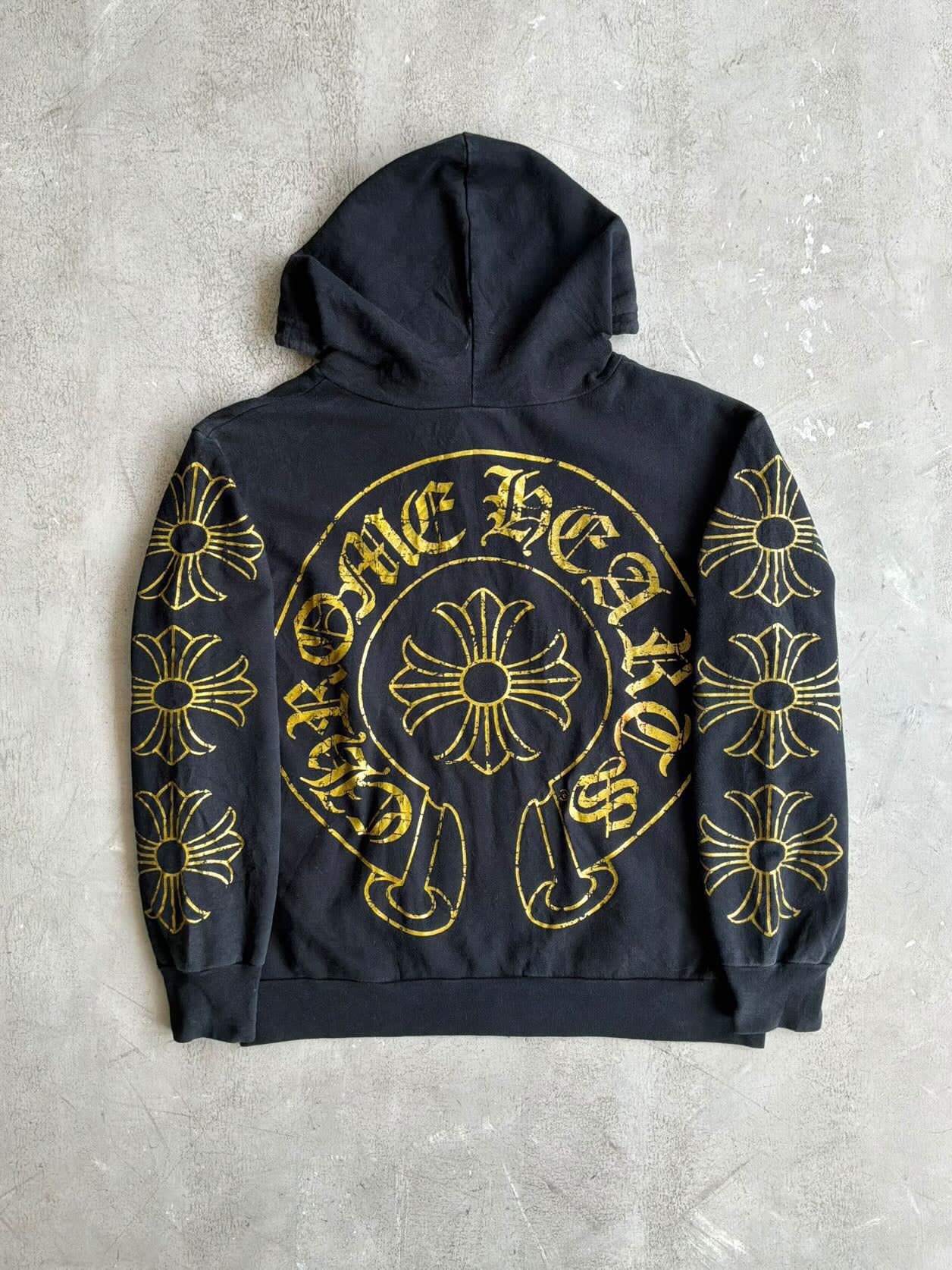 90’s Chrome Hearts Cracked Horseshoe Zip Hoodie