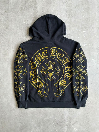 90’s Chrome Hearts Cracked Horseshoe Zip Hoodie