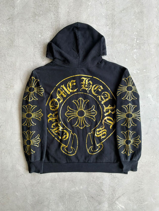90’s Chrome Hearts Cracked Horseshoe Zip Hoodie