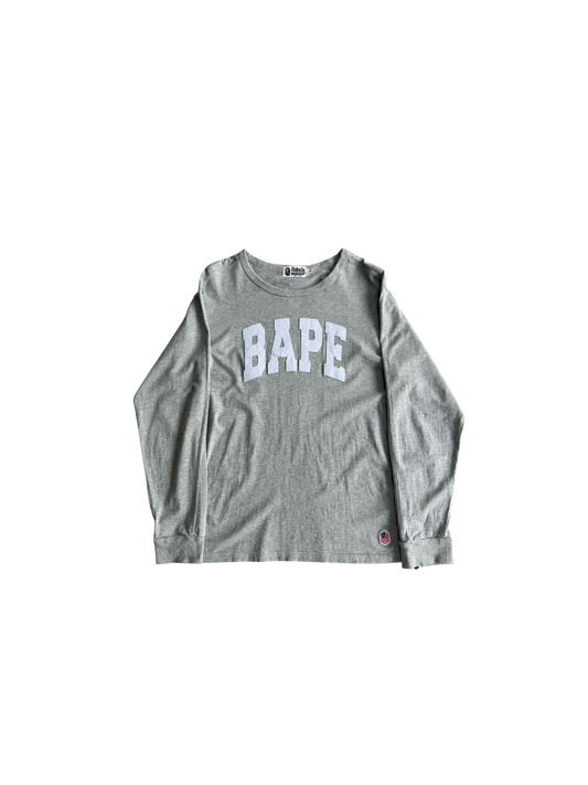 Bape Grey Script Logo Sweater